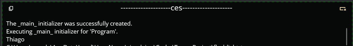 console hello world